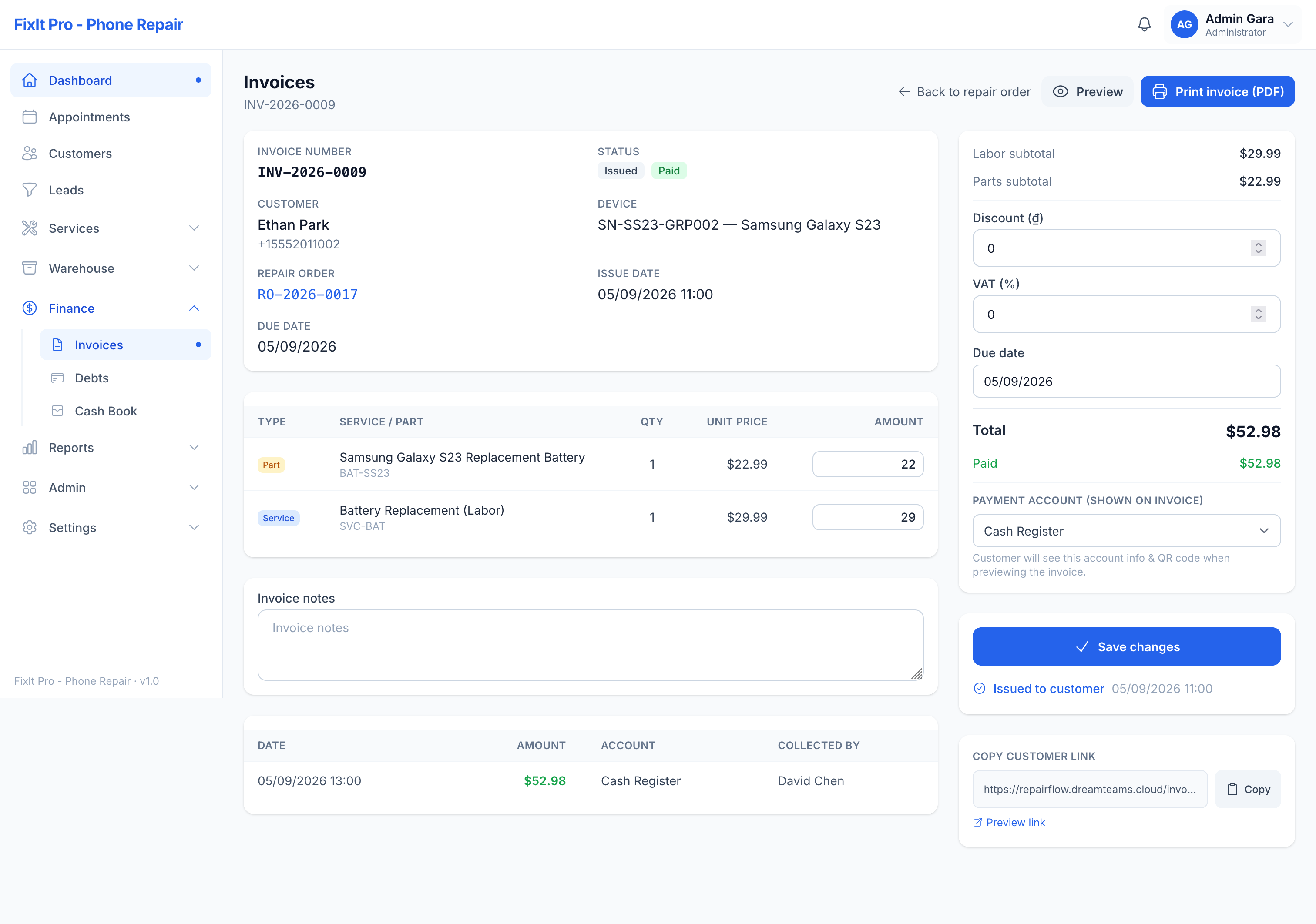 Invoice Detail